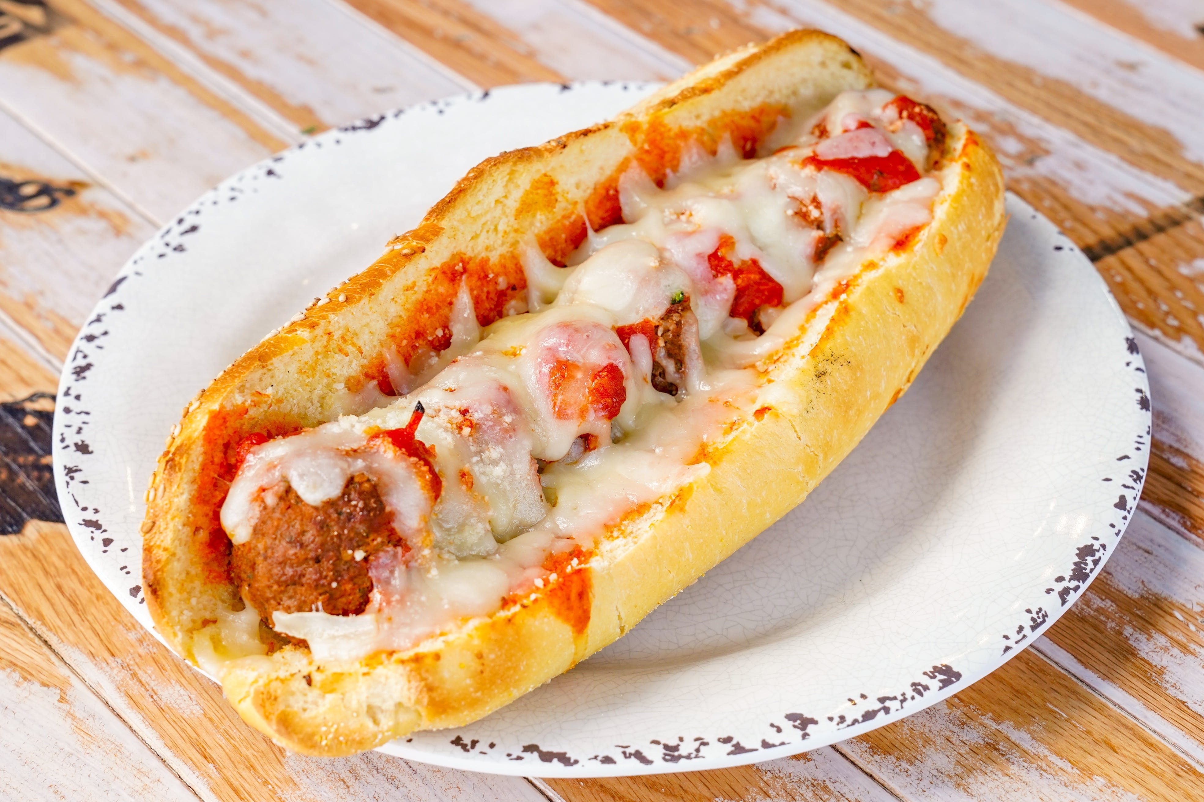 Meatball Parmesan Hero.