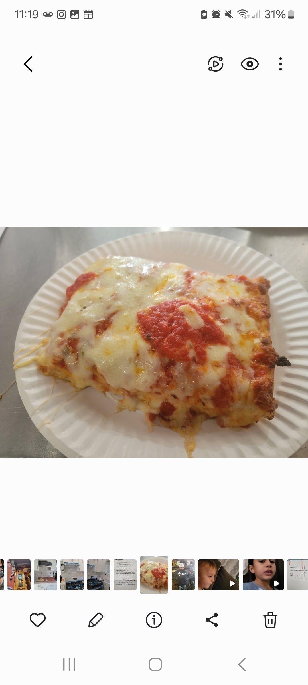 Plain Sicilian Cheese Pizza Slice.
