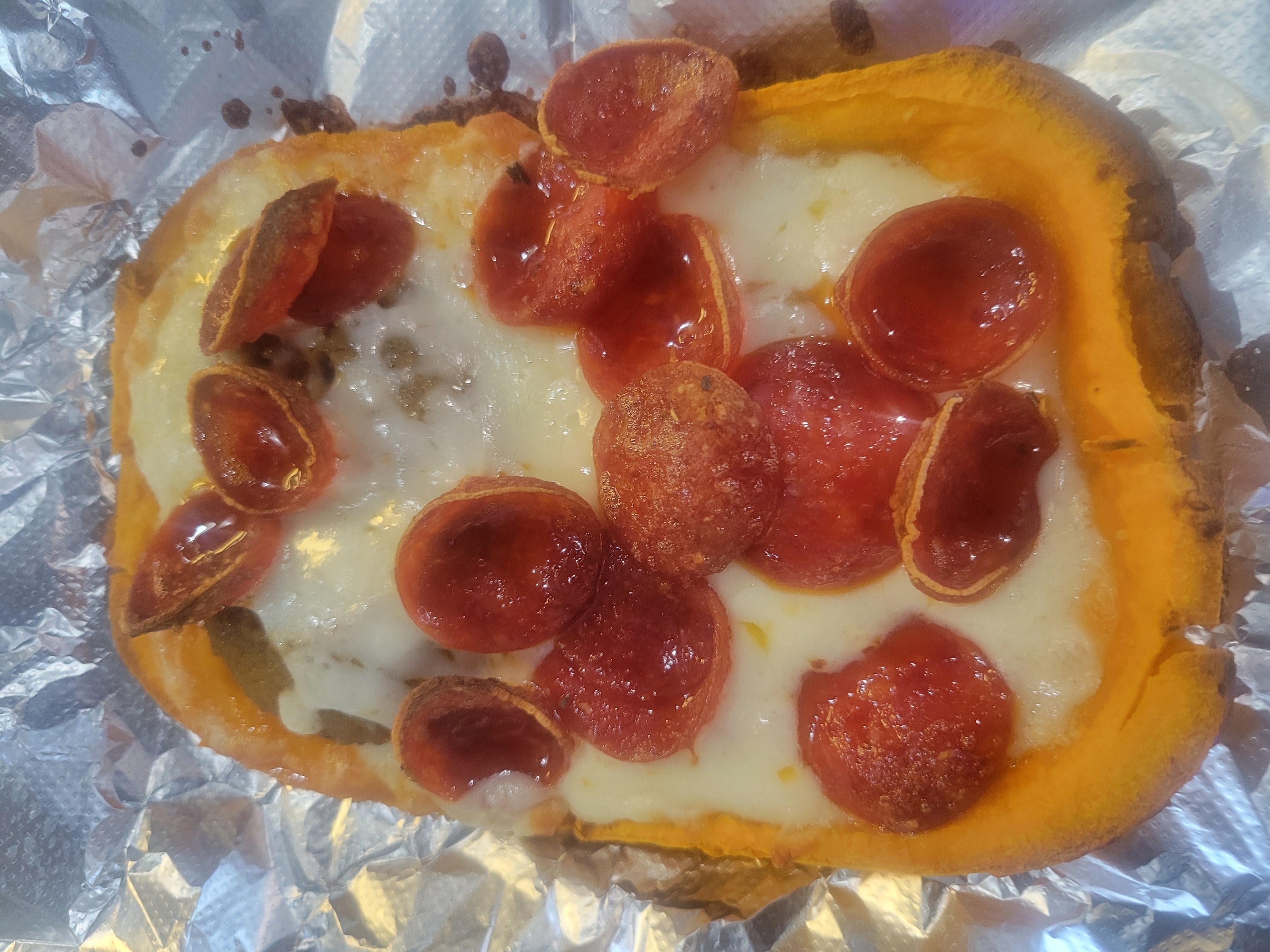 Beef Patty With Cheese & Pepperoni.