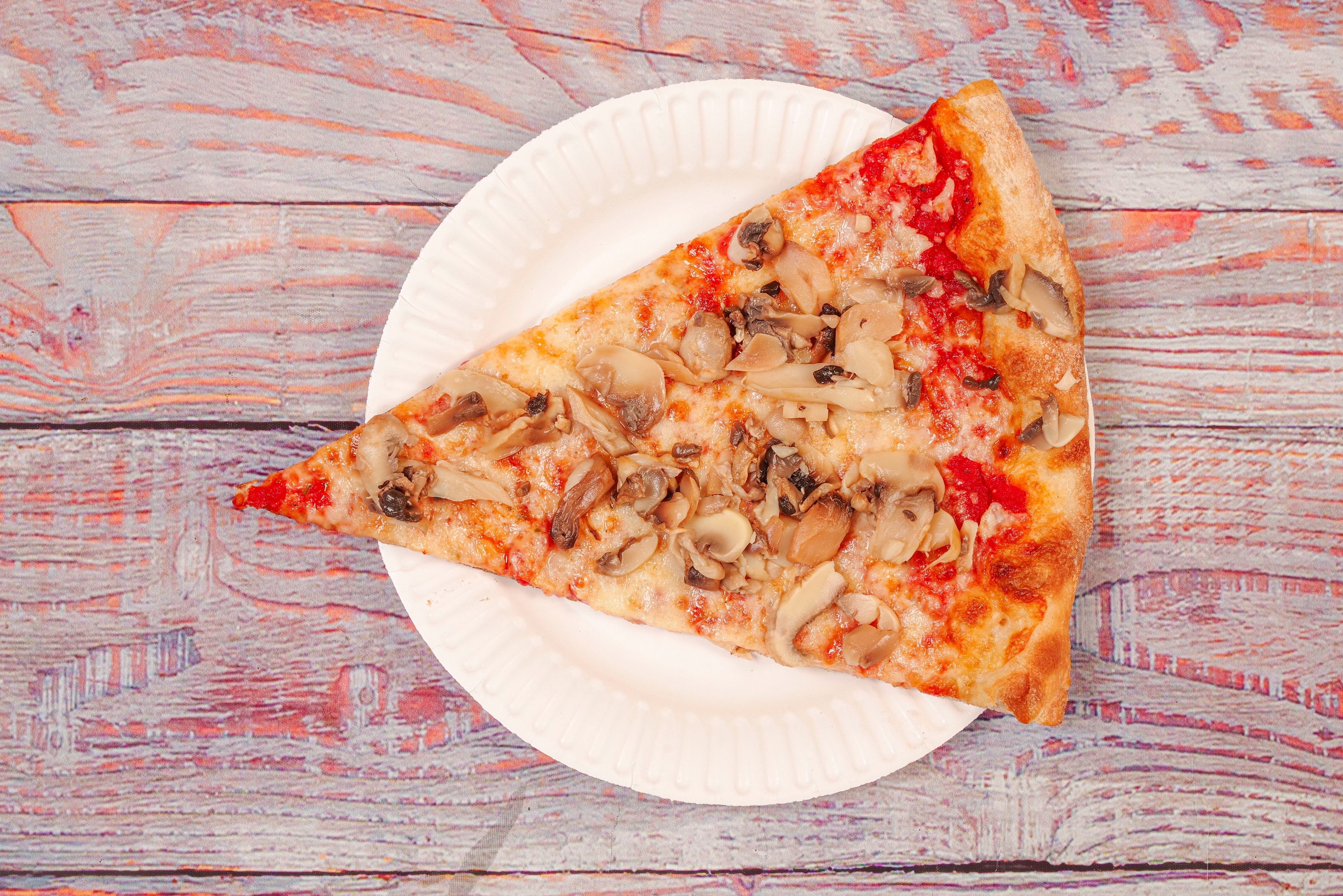 Mushroom Pizza Slice.