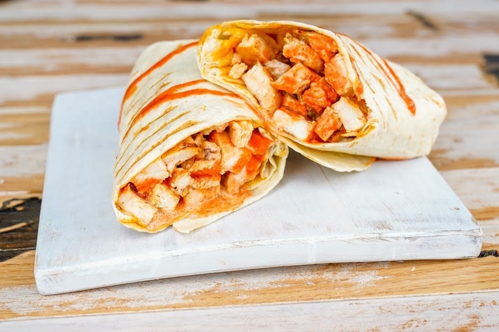 Buffalo Chicken Caesar Wrap.