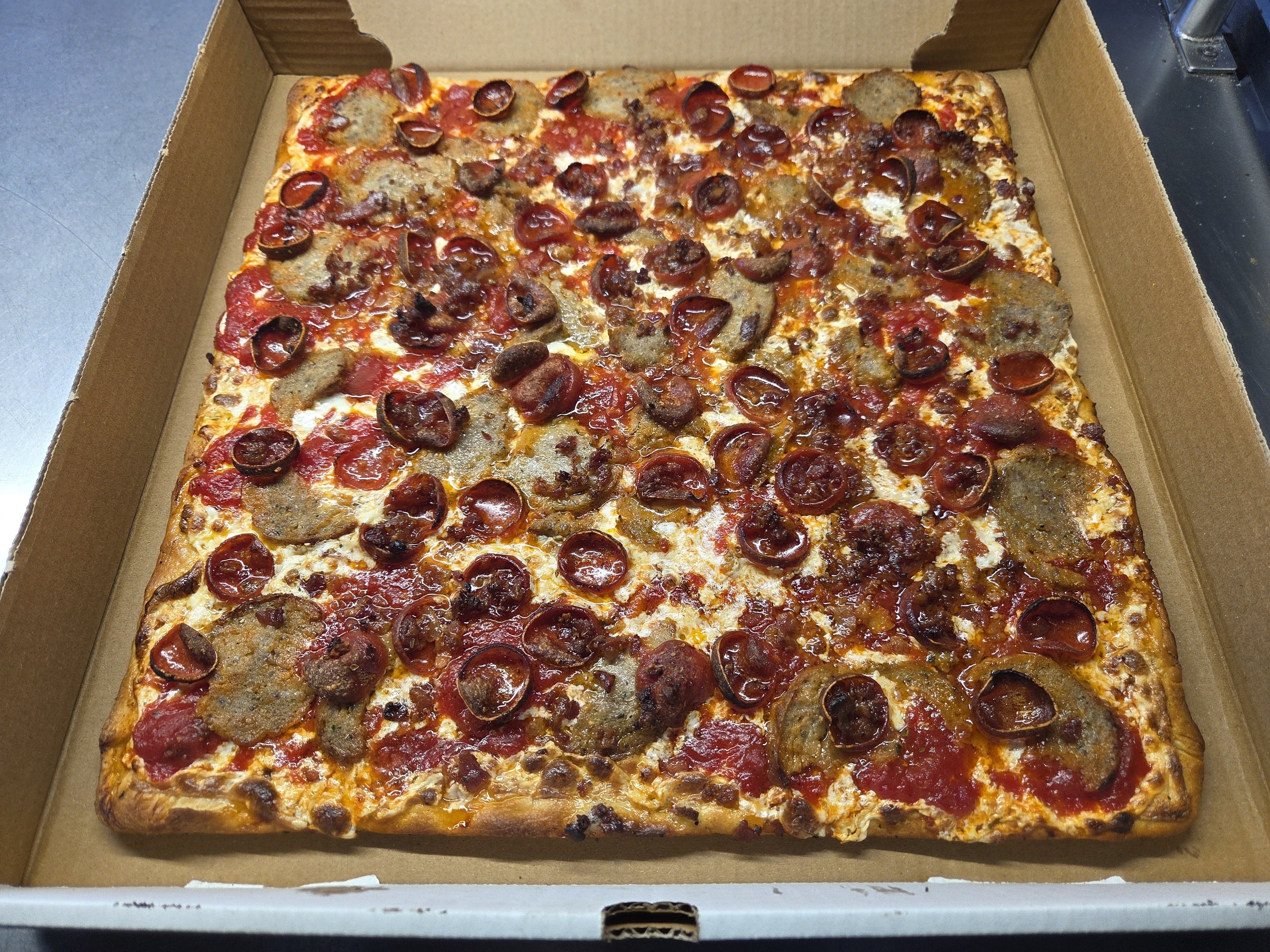 Grandma Meat Lover Thin Crust.